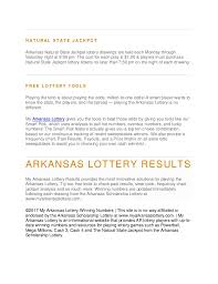 Arkansas Lottery Winning Numbers