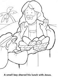 Feeding the five thousand video: Jesus Feeds The 5000 Colouring Page