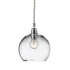 The black mini pendant lights could be made of black fixture, glass shade and e27 lamp holder. Mini Glass Globe Ceiling Pendant On Silver Fitting With Braid Cable