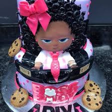 Black Boss Baby Cake Topper Boss Baby Tag Source Baby Birthday Party Girl Baby Girl Cakes Baby Birthday Cakes
