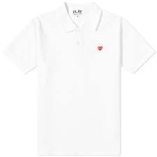 Comme Des Garcons Play Little Red Heart Polo White End