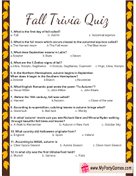 Free fun trivia questions for all ages including seniors and kids. Free Printable Fall Trivia Quiz