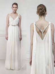 Online Shop 2016 Greek Style Wedding Dresses Grecian Crystal Criss Cross Wattean Train Floor Grecian Wedding Dress Greek Wedding Dresses Goddess Wedding Dress