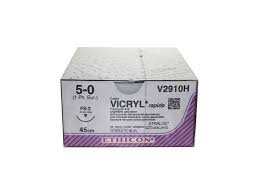 Absorbable Sutures Vicryl Rapide Ethicon 5 0 Triangular Needle 19mm 45cm V2910 36 Pcs