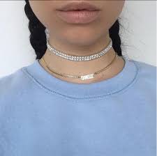 The Mini Choker Nameplate Necklace Diamond Bracelets Chokers Name Plate
