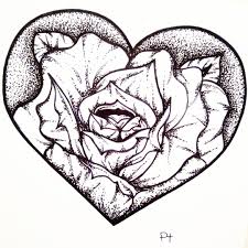 Art Black And White Pictures To Draw Rose Black And White Art Drawing Heart Black Ink Dotwork Tattoo Idea Illustration Draw Brilliant Nature A Drawings Ink Art Art Drawings