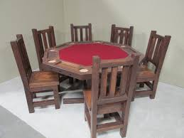 Viking Log Poker Dining Table Set Barnwood With Matching Cushion Seat Chairs Poker Table And Chairs Dining Table Dining Table Setting