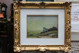 Antico Quadro Dipinto Olio Su Tavola Cornice In Legno Dorata Scolpita Con Vetro Cornici Cornici In Legno Vetrate
