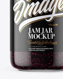 Download Clear Glass Jar With Blackberry Jam Mockup In Jar Mockups On Yellow Images Object Mockups PSD Mockup Templates