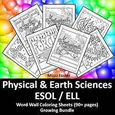 Physics coloring pages for kids. Physical Science Ela Esol Ell 100 Word Wall Coloring Sheets