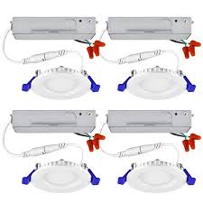 Luxrite 3 Inch Ultra Thin Led Recessed Light With Junction Box 7w 3000k Soft White Dimmable 450 Lumens Slim Recessed Ceiling Light Ic Rated Airtight Damp Rated Etl Listed 4 Pack Walmart Com
