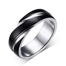 Beautiful Titanium Double Stripe Men S Ring 3 Colors Rings For Men Black Gold Ring Black Rings