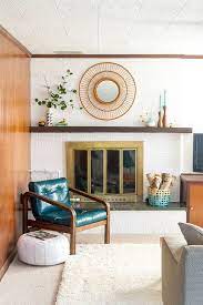 This midcentury fireplace proves that a mantel isn't a must. Pin By Rachel Ryan On Fireplace In 2021 Mid Century Living Room Decor Modern Furniture Living Room Mid Century Modern Living Room