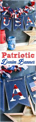 Diy Patriotic Denim Banner Fourth Of July Decor 4th Of July 4th Of July Party