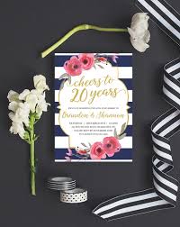 20th Anniversary Party Ideas Cheers To 20 Years Anniversa Anniversary Party Invitations Printable Bridal Shower Invitations Templates Anniversary Invitations