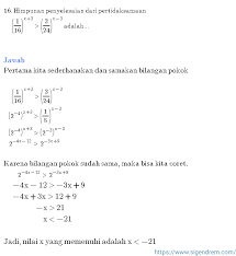 1 contoh soal bilangan berpangkat dan pembahasannya. Contoh Soal Pertidaksamaan Berpangkat
