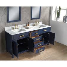 The extra counter space and sink makes morning bathroom routine much easier. 72 Monarch Blue Double Sink Bathroom Vanity
