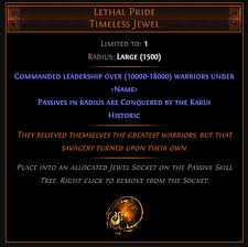 Poe Lethal Pride Timeless Jewel Effect Gem Price