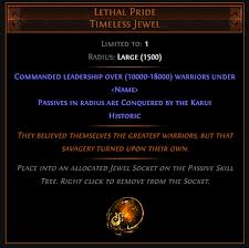 Poe Lethal Pride Timeless Jewel Effect Gem Price