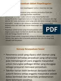 Fenomena praperpaduan & difahami menerusi konsep ' takrifan harian. Bab 1 Kesepaduan Dalam Kepelbagaian