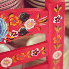 Mexican Painted Wooden Chair Mexican Style Decor Mexican Decor Painted Chair