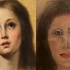 Quiso restaurar una obra de arte y así la dejó