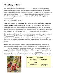 Šāʼûl), perhaps after the biblical king saul, the first king of israel and like paul a member of the tribe of benjamin; The Conversion Of Saul Saint Paul Cloze Activity Teaching Resources