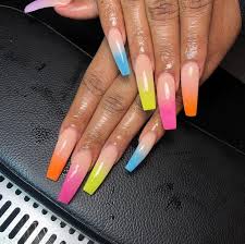 26 Captivating Rainbow Nail Art To Enhance Your Beautiful Look Nail Art Rainbow Nails Ombre Acrylic Nails Fake Nails