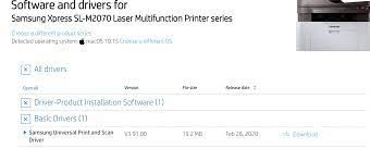 Herunterladen samsung m2070 drucker treiber kostenlos für windows 10, windows 8.1, windows 8, windows 7 und mac. Macos Catalina Finding Driver For My M2070w Samsung Prin Hp Support Community 7263537