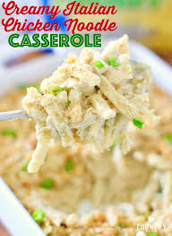 Garlic powder, salt, pepper, 2 lg cans diced tomatoes,2 lg.cans chicken broth,2 cups chopped fresh basil. Creamy Italian Chicken Noodle Casserole The Country Cook