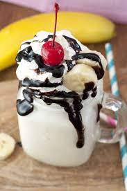 Banana Split Milkshake Wishes And Dishes Recipe Chilled Desserts Banana Split Granola Recipe Homemade