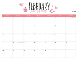 Cute February 2019 Calendar Calendar Printables Calendar Template Calendar 2019 Printable