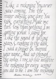 The Reckoning Halestorm Florished Italics By Callmechucky Lyrics To Live By Halestorm Rock Music Lyrics