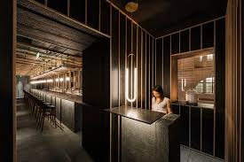 Neri Hu Evokes An Abstract Landscape In Chi Q Korean Restaurant In Shanghai Bar Design Restaurant Restaurant Interior Korean Restaurant