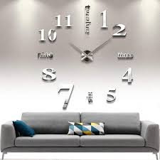 Wall clock kits are the most popular kit to build. Cugbo Diy Wall Clock Modern Large 3d Wall Clock Mirror Stickers Home Office Decor Silver Buy Online In Dominica At Dominica Desertcart Com Productid 59375487