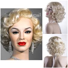 She looked for and found that perfect image that everybody liked and still likes. Marilyn Monroe Hairstyle Kanekalon Side Swept Bang Blonde Neck Length Hairstyle Curly Women Wig With Cap And Adjustable Buckle Wig Closure Side Zipperwig Holder Aliexpress