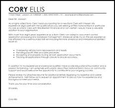 Bank Clerk Cover Letter Sample Cover Letter Templates Examples