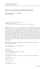 Maybe you would like to learn more about one of these? Pdf Drivers Of Peak Sales For Pharmaceutical Brands