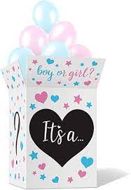 Amazon Com Willa Flare Gender Reveal Box With Sealing Stickers Fun Baby Boy And Girl Party Supplies Games Activities Props And Decorations Large Pink And Blue Cardboard Box Balloons Not Included