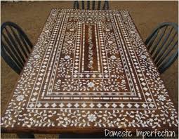 Our furniture stencil sets include a corner piece which you can repeat to extend from corner to corner. Diy Indian Inlay Stenciled Table Do It Yourself Fun Ideas