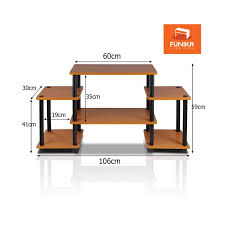 Meja berbahan kayu dan besi yang berilutnya memiliki desain yang sangat unik. Jual Funika 11257 Lc Bk Rak Tv Online Februari 2021 Blibli
