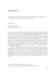 Pdf School Leadership And Complexity Theory