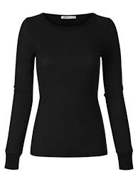 We love the cute & cozy look on sweaters, blouses, & crop tops! Instar Mode Women S Plain Basic Round Crew Neck Thermal Long Sleeves T Shirt Top Black L Roupas Vestuario Looks