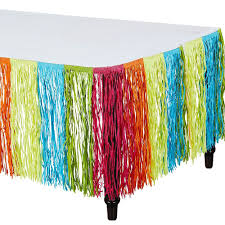 Neon Fringe Table Skirt 9ft X 29in Neon Party Table Skirt Luau Decorations