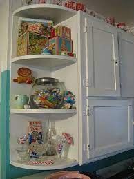 These open shelves fit in pretty much anywhere and everywhere. Kitchen Curves Vintage Kitchen Cabinets Shelves Round Shelf