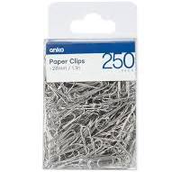 250 Pack 28mm Paper Clips - Silver