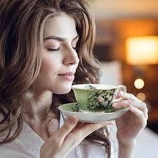 Buy AOTELIDA Floral Tea Cups Saucers Set of 2, Van Gogh Paintings Bone  China 7 oz British Teacups Porcelain Tea Cups Coffee for Rose Teacups  Cappuccino Espresso Latte (White Roses & Flowers