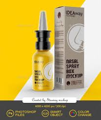 Nasal Spray Box Packaging Mockup Packaging Product Mock Ups Present Your Design With This Mockup Of A Nasal Spray Bot Nasal Spray Spray Packaging Mockup