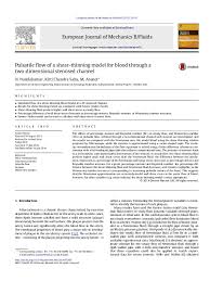 Memorandum & articles of association (m&a). Pdf Pulsatile Flow Of A Shear Thinning Model For Blood Through A Two Dimensional Stenosed Channel Kirti Sahu Academia Edu