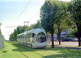 Light Rail Tram Streetcar Private Right Of Way With Grass Growing Between The Tracks Urban Heat Island Light Rail Europe